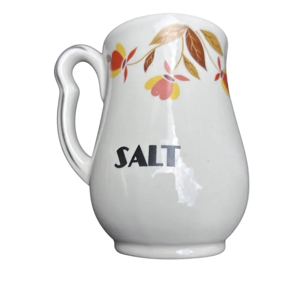HALL'S Jewel Tea  Autumn Leaf Pattern Salt & Pepper Large Shakers Set Country